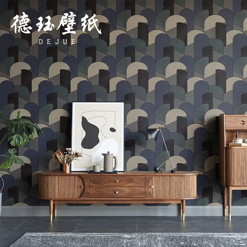 Modern Minimalist Nordic Abstract Geometric Arch Pattern Wallpaper for Bedroom Living Room Feature Wall High End Decor