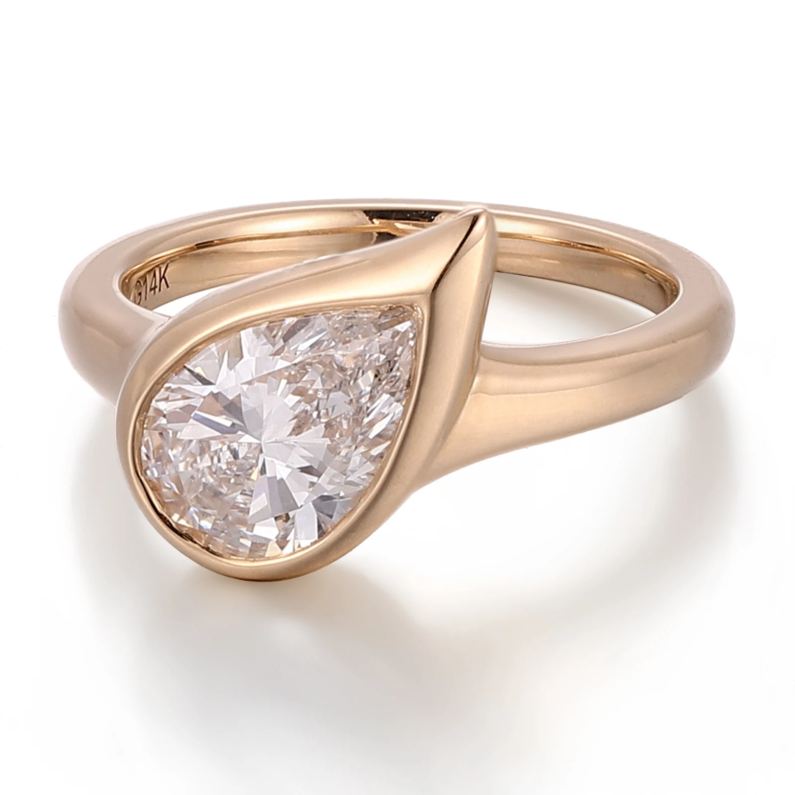 Provence Trendy Ring Solid Gold 2.0ct IGI pear EF/VS Lab Diamond Women's Luxury Wedding Rings Accent Ring Tail Ring Custom