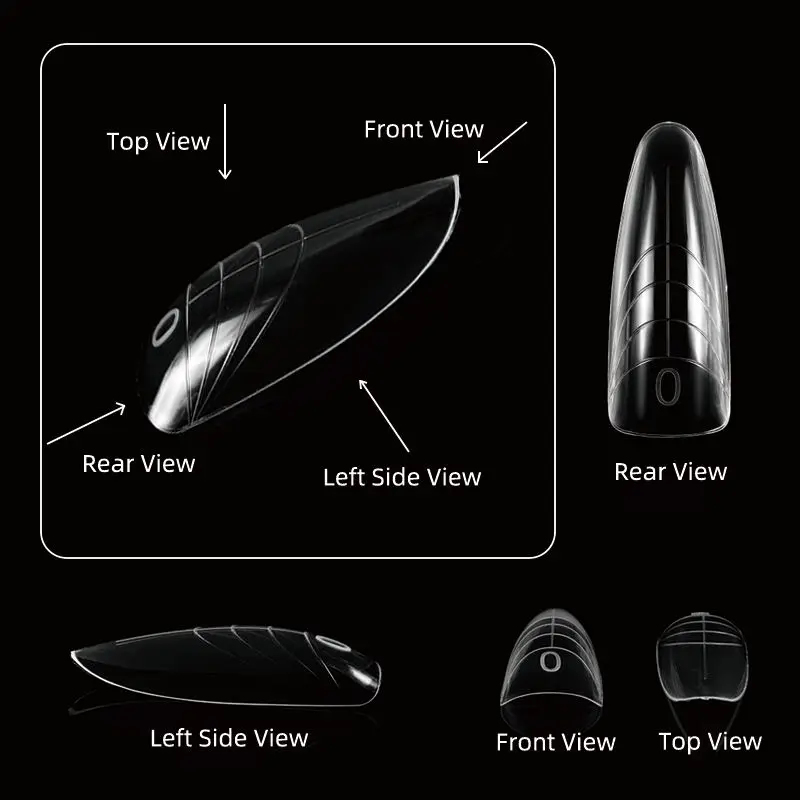 140Pcs Clear Almond Dual Nails Forms for Extenstion Poly UV Gel Tips Mold Acrylic Top Tips Forms Diy Art Artificial False Nail