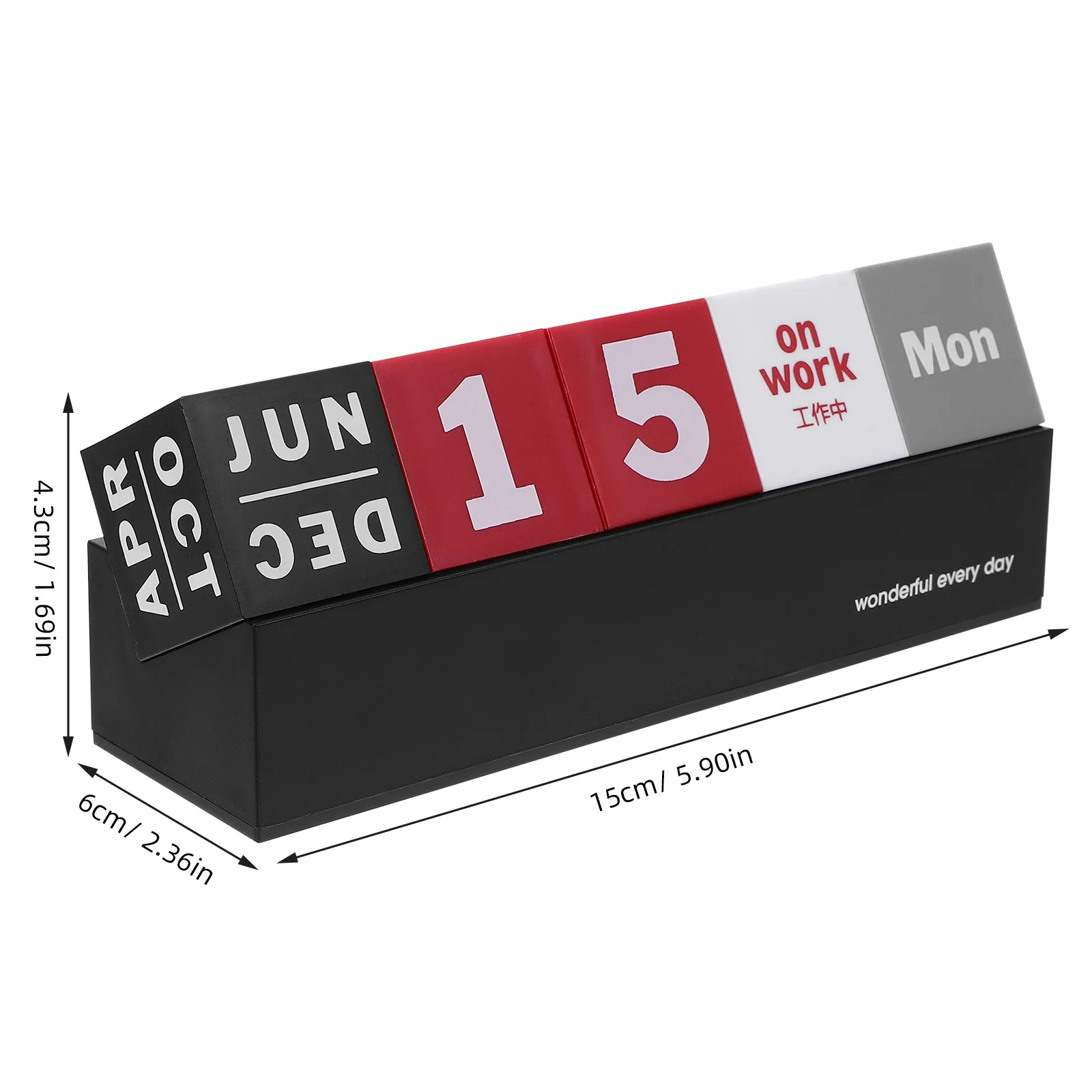 Wooden Desk Calendar Perpetual Reusable Month Date Organizer Adjustable Desktop Decor For Office Home Mini