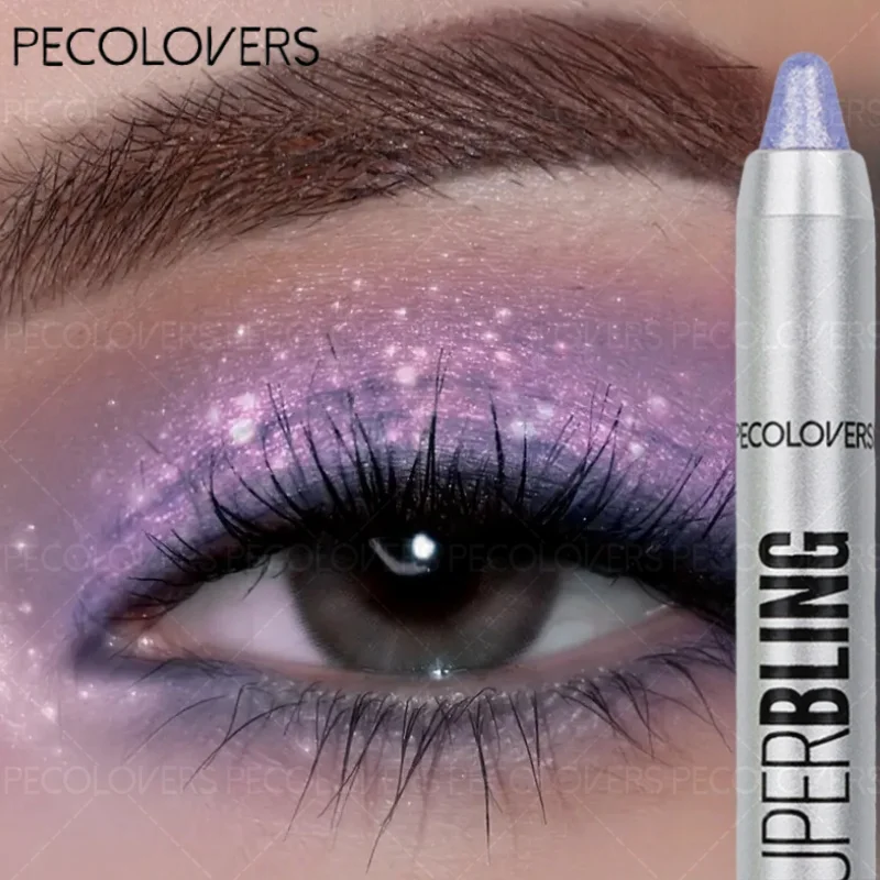 Ombretto perlescente a lunga durata Pigmento luccicante Blu Viola Matita ombretto colorato Trucco occhi colorato