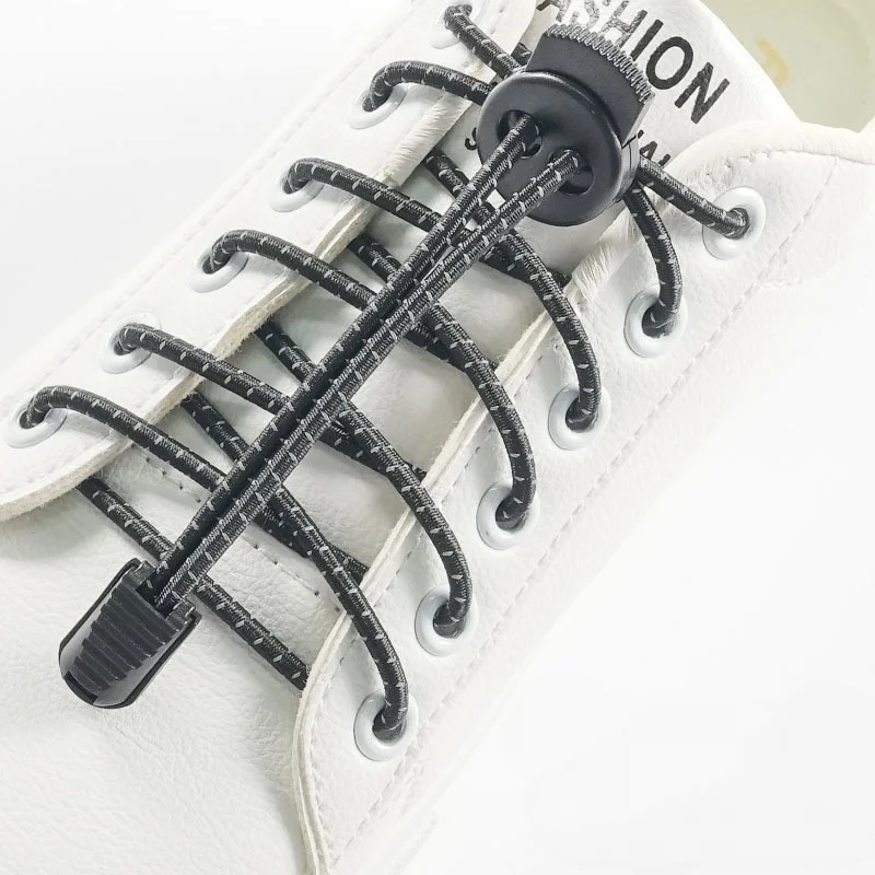 Quick Release No Tie Shoelaces with Round Button Lock, Stretch Elastic Rope Laces Suitable for High Top Running Shoe 1Pair/3Pair