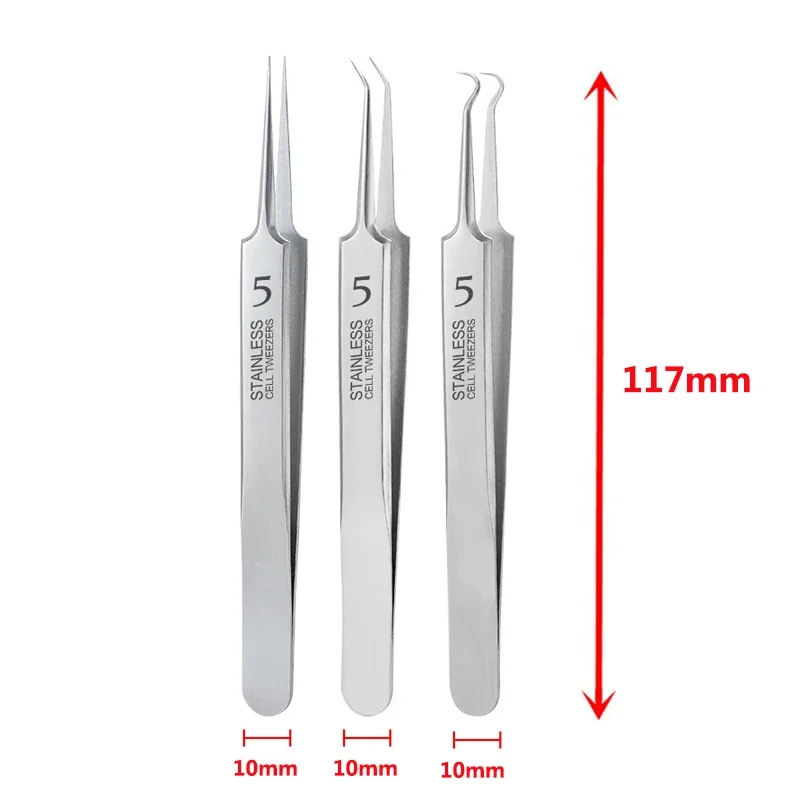 German Ultra-fine No. 5 Cell Pimples Blackhead Clip Tweezers Beauty Salon Special Scraping & Closing Artifact Acne Needle Tool