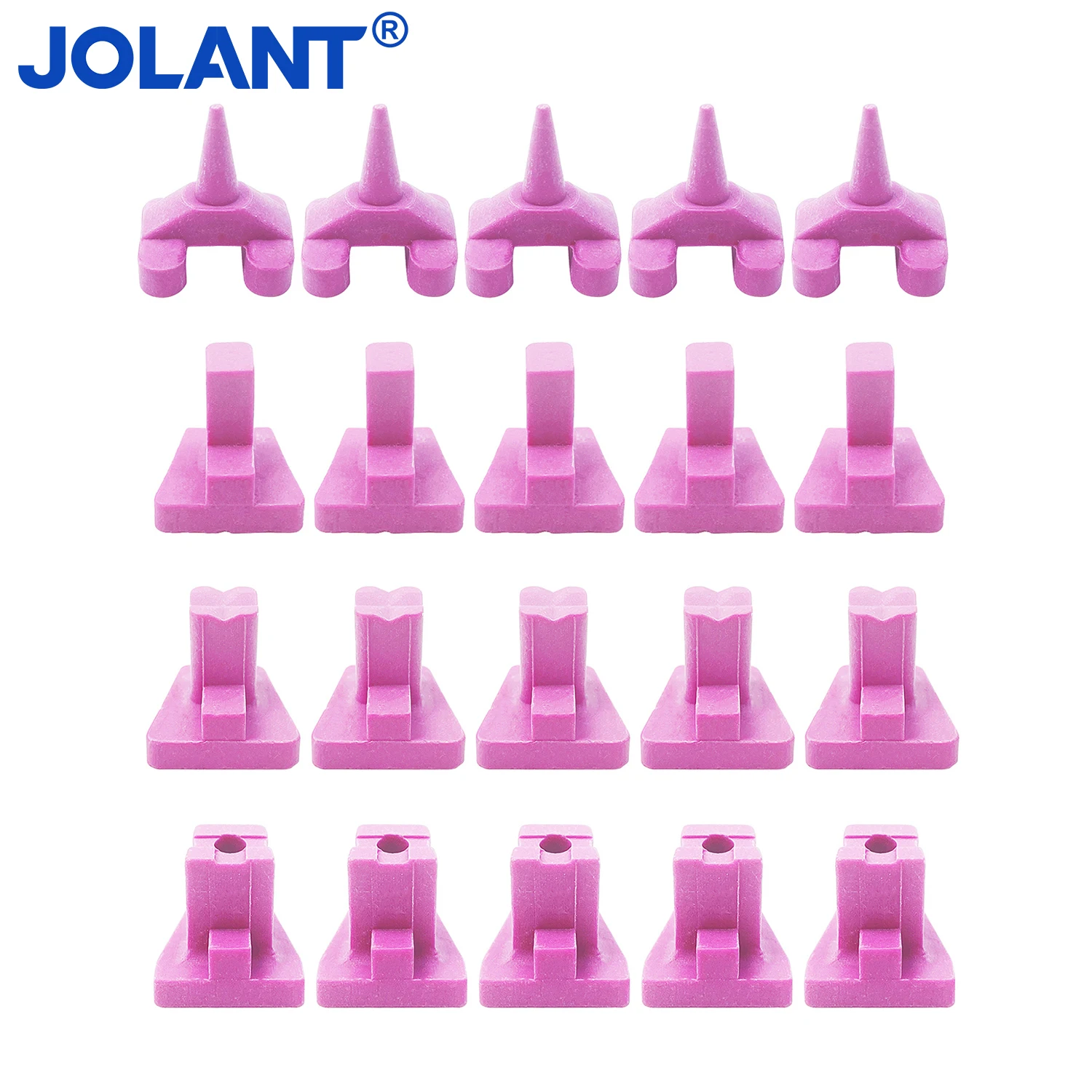 

20pcs/Pack JOLANT Dental Ceramic Firing Pink Pegs Dental Lab for Single Porcelain Crown Oven Tray Ceramist Tool