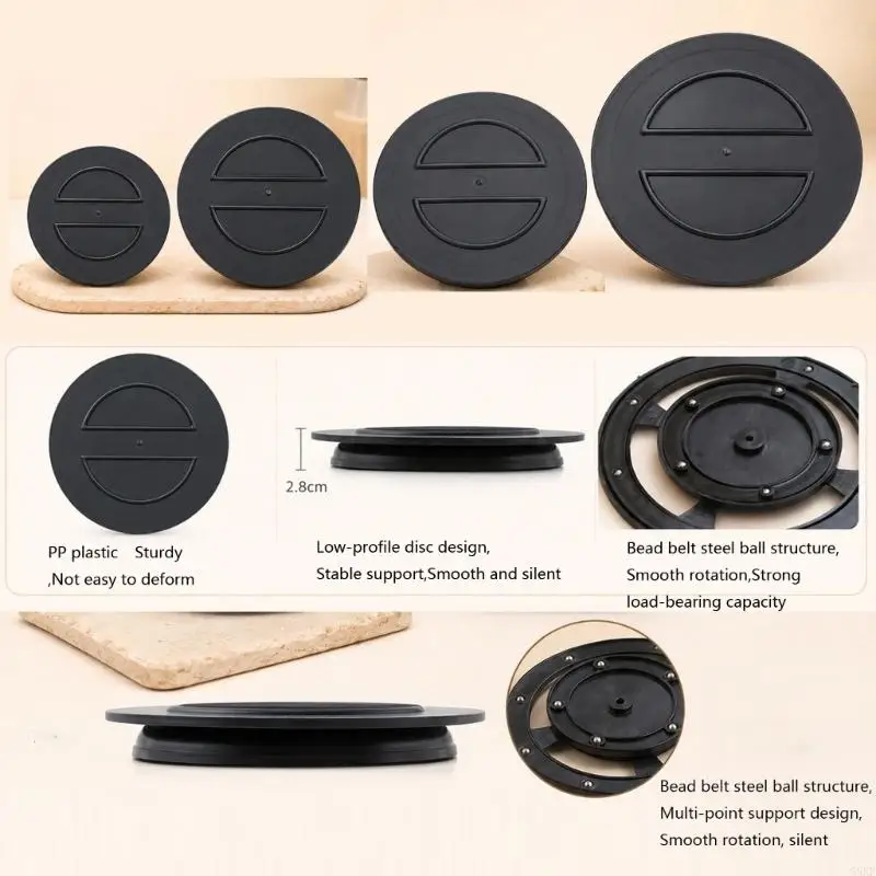 Quiet Rotating Display Platform Set of 4 for Smooth Object Presentation 55KF