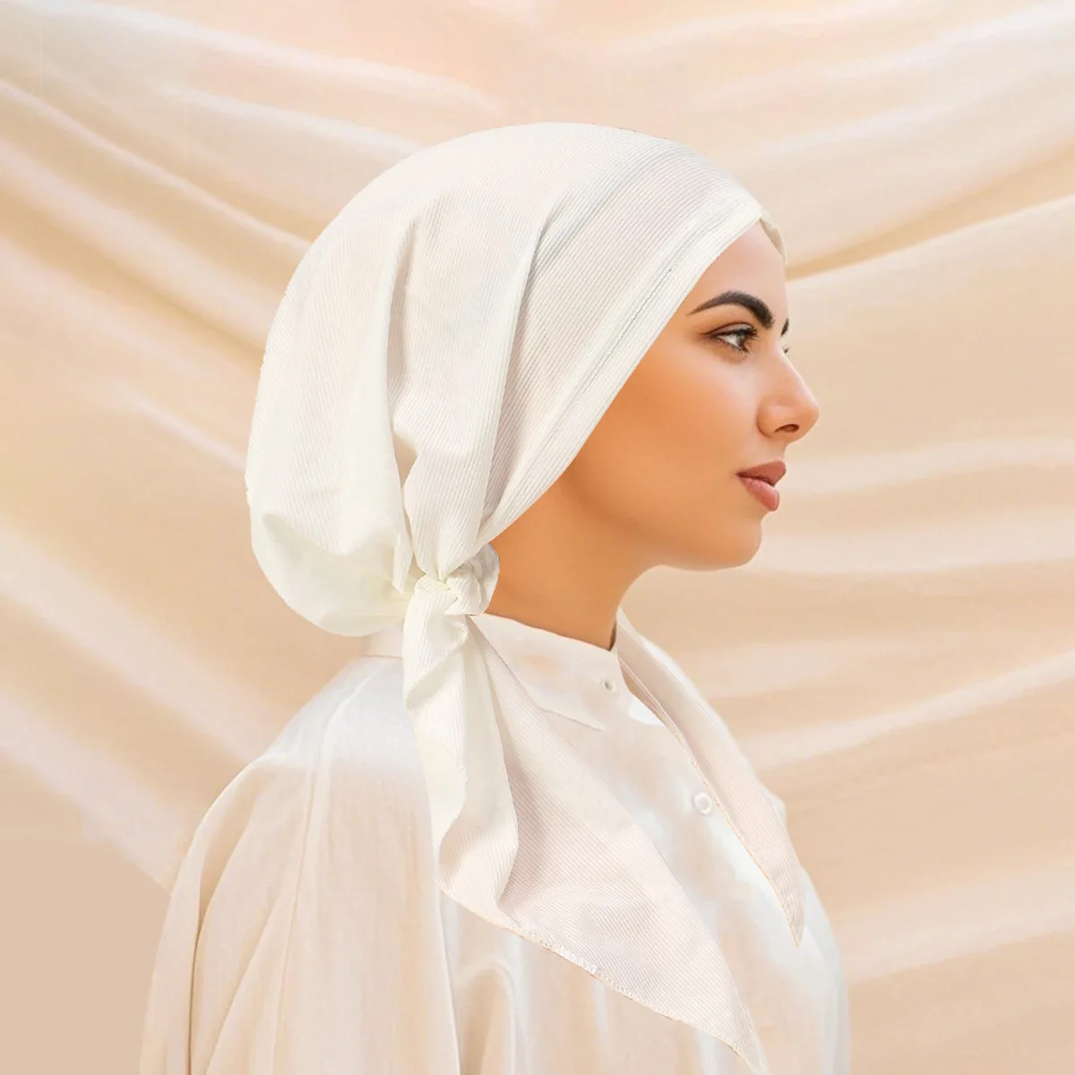 

Pre-tie Solid Color Turban Hat Classic Cap Muslim Stretch Head Scarf Hat Cap Turban Bonnet Wrap Women Inner Chemotherapy Mujer