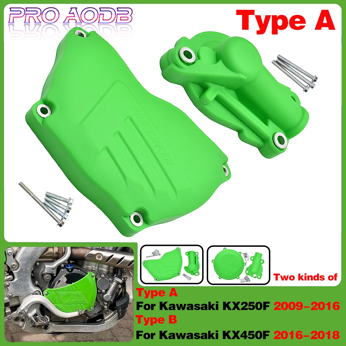 For Kawasaki KX250F KX450F KX 250F 450F KXF 250 450 2009-2018 Motorcycle Clutch Guard Cover Water Pump Protector Endurance moto