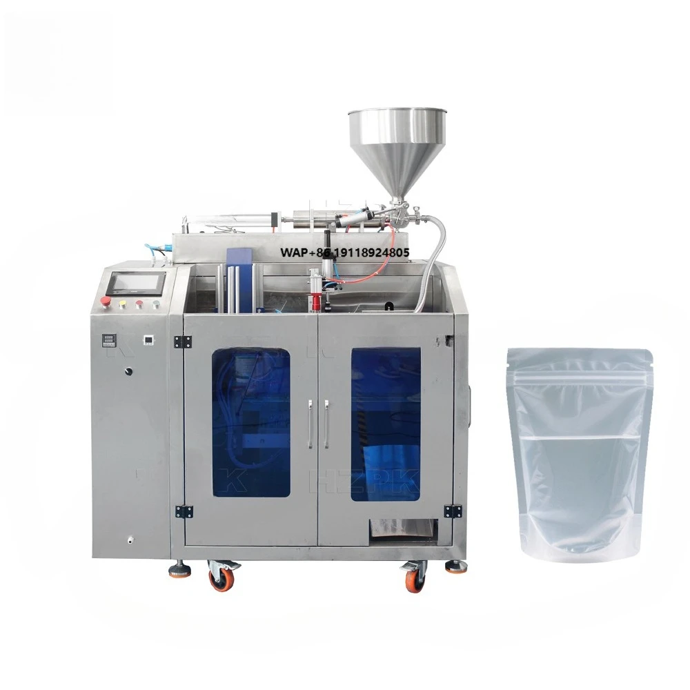 Premade Bag Packing Machine Juice Liquid Water Plastic Paper Zip Stand up Pouch Fill Seal Printing Packing Machine