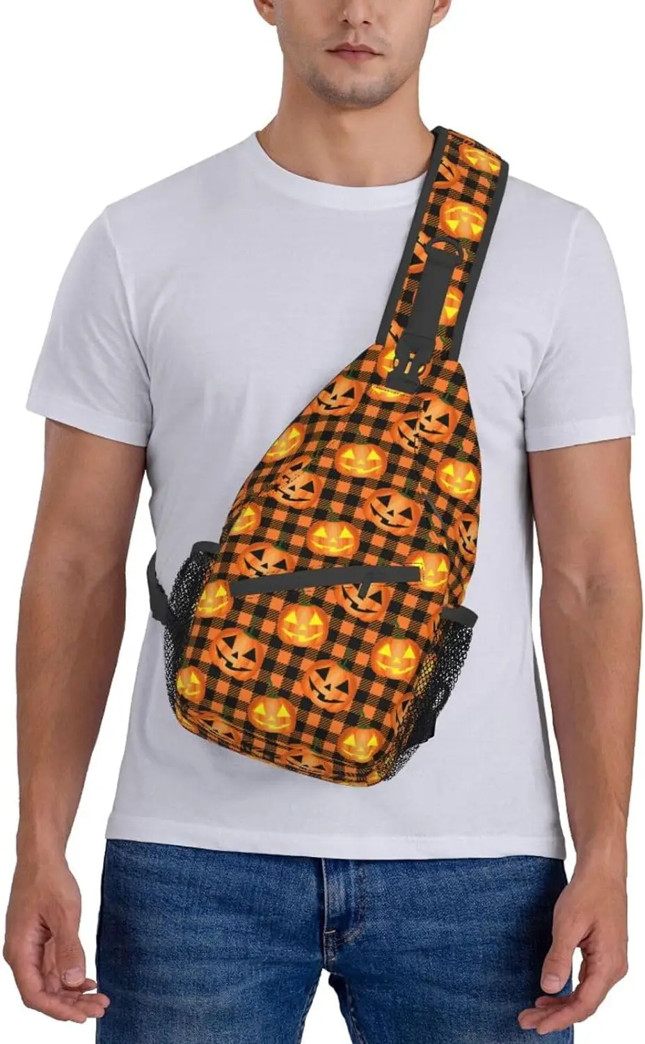 Retro Halloween Katten Sling Tas Voor Vrouwen Mannen Grappig Halloween Crossbody Schoudertassen Verstelbare Casual Daypacks Borsttas