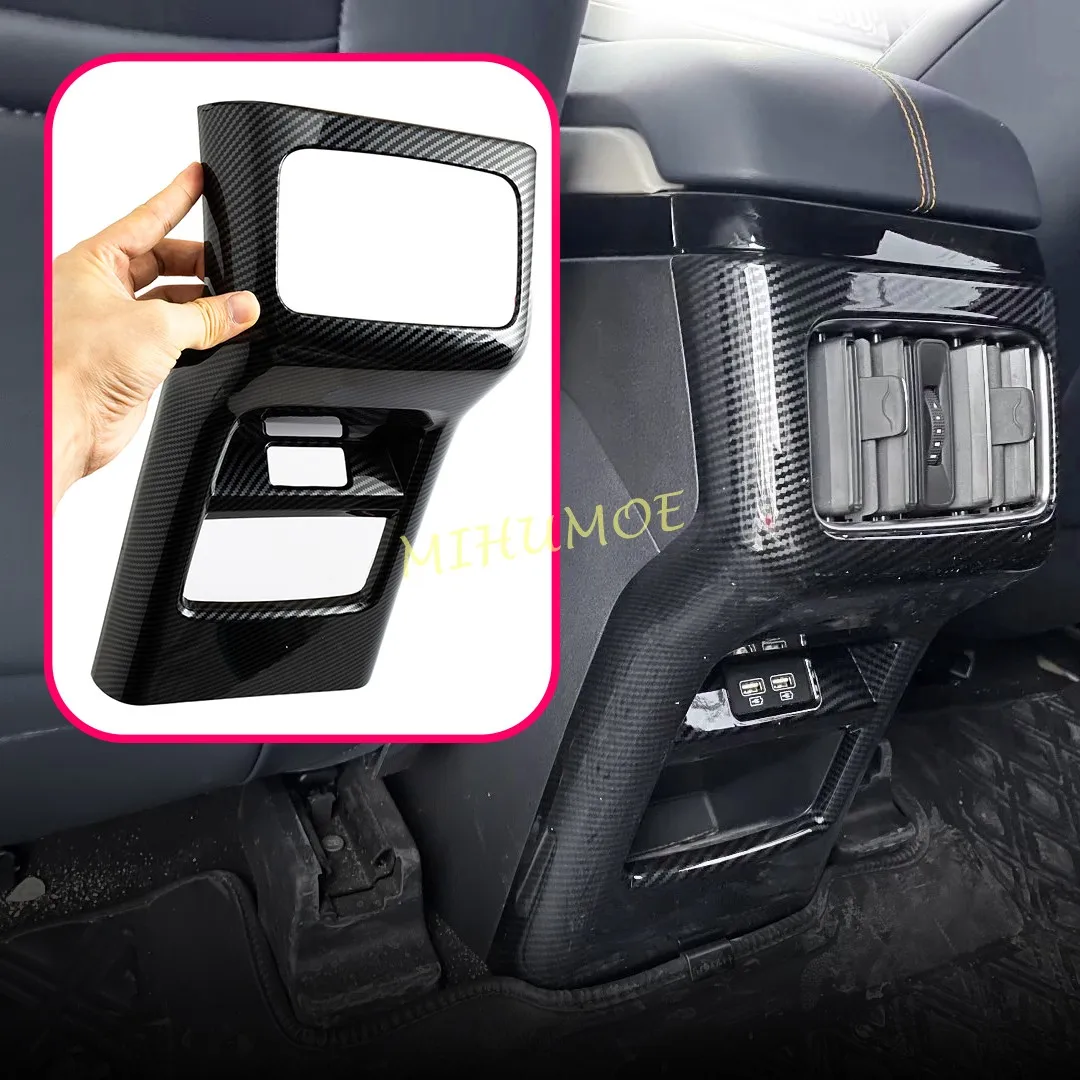 For BYD Seal U Sealion 6 Song Plus 2024 2025 2026 Carbon Fiber Style Car Interior Rear Seat Armrest Air Vent Cover Trims