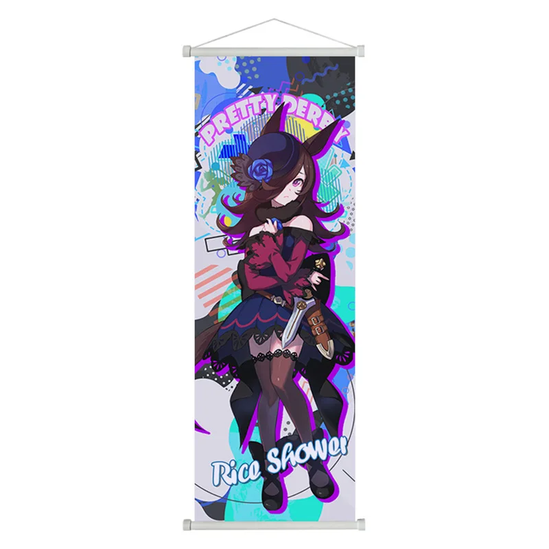 Umamusume Anime Rice Shower Tokai Teio Scroll Canvas Wall Hanging Painting Poster Wall Art Room Decoration Gift view 2