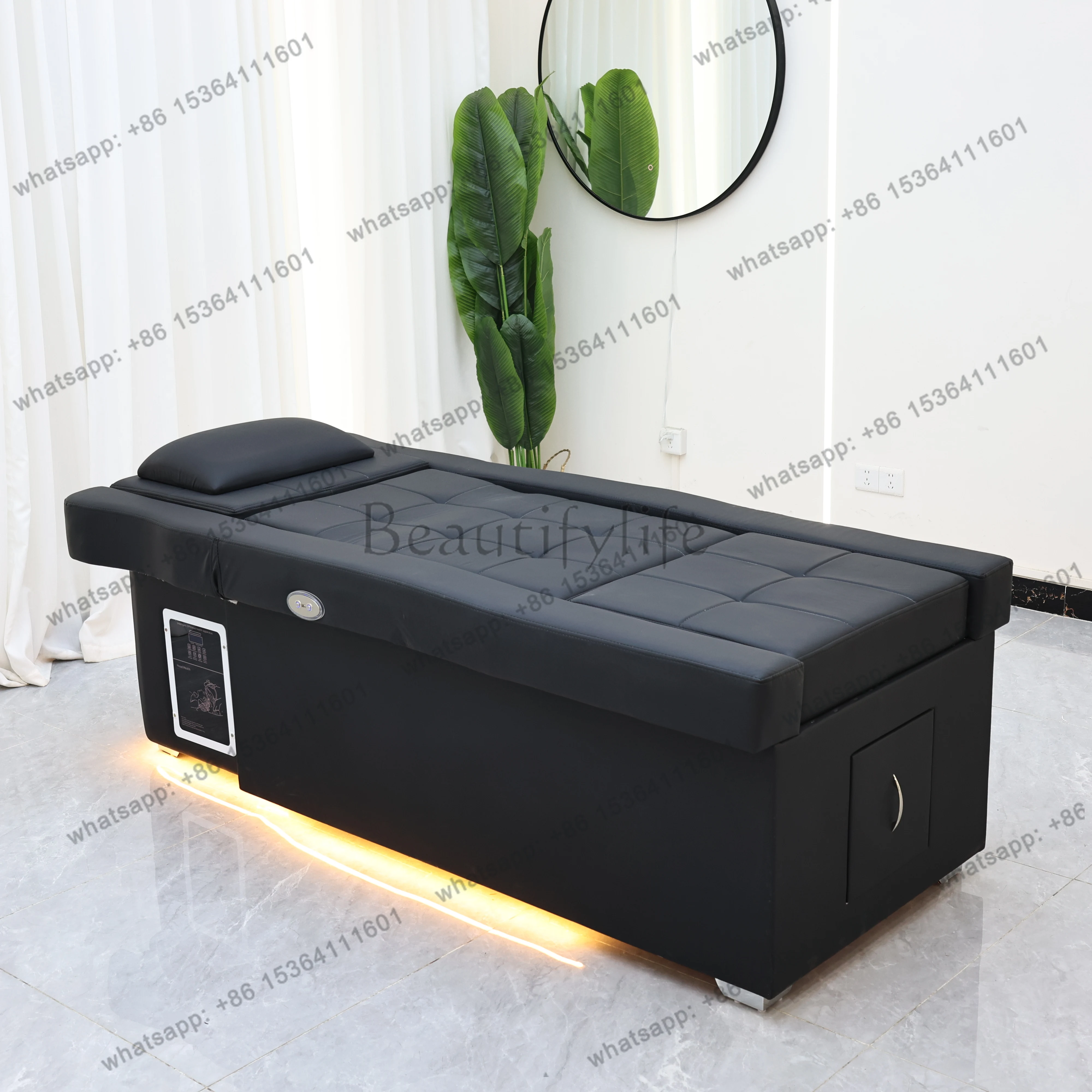 

Electric Adjustable Lift Shampoo Bed Massage Table All-in-One Salon SPA Massage Bed with Hair Washing Basin & Foot Bath
