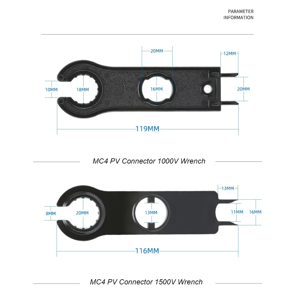 YINGFA 1 Pair/2 pcs Solar PV Spanner – Solar Panel Connector Disconnect Tool, PPO Plastic Pocket Wrench for Solar Connectors