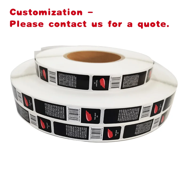 custom.Cheap Price Self Adhesive Lipstick Labels Printing Custom Waterproof Colorful Cosmetic Roll Label Stickers