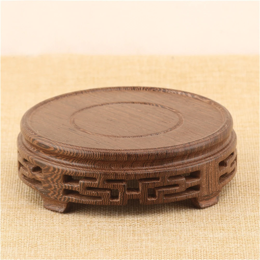 

Wood Base for Vase Round Tea Pot Cup Stand Smooth Surface Easy Clean Home Decor Planter Holder Wooden Crafts Display Stand