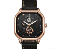 Fashion pop men's watch glow-in-the-dark personality design leather quartz men's business watch