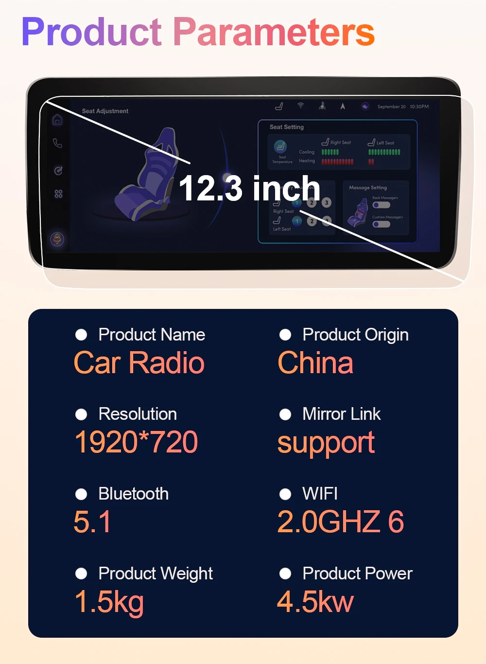 12,3 Zoll Autoradio für Ford Fiesta MK6 MK7 2009-2016 Android 16 Auto-Headunit Multimedia-Videoplayer GPS Wireless Bildschirm BT – Detail 5