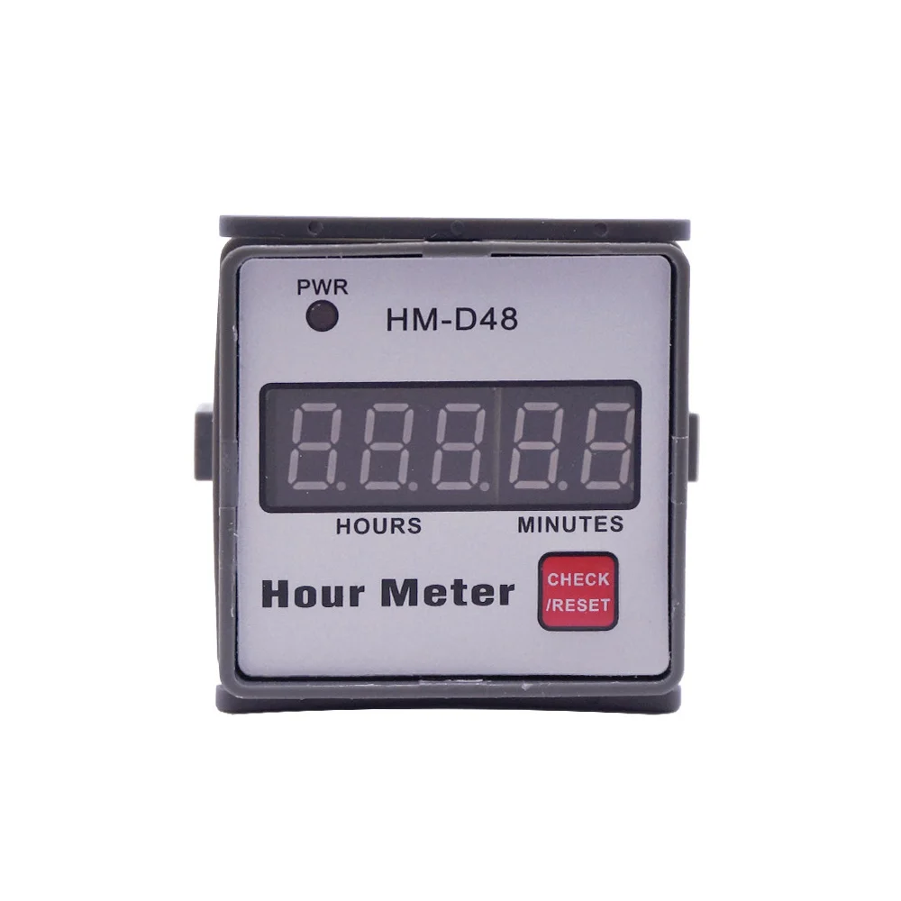 HM-D48 Hour Meter Digital Hourmeter 0‑999.99h Guide Rail Timer Counter AC 220V 50Hz High-precision Cumulative Timing  HourMeter