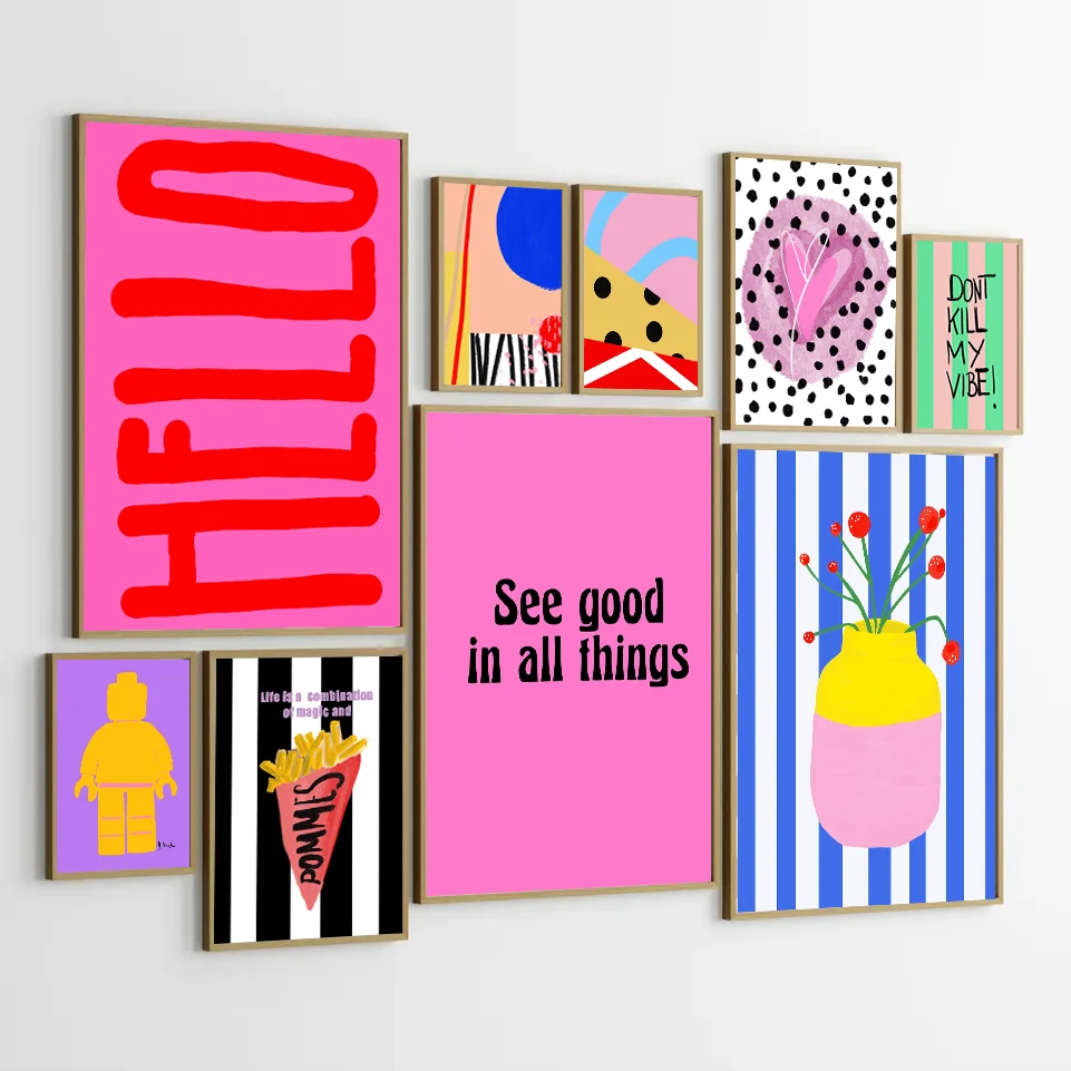 انظر جيدة في كل الأشياء قماش طباعة قماش اللوحة الملصقات الملونة نمط الحياة جدار ديكور فني للمنزل لغرفة المعيشة غير المؤطرة #1