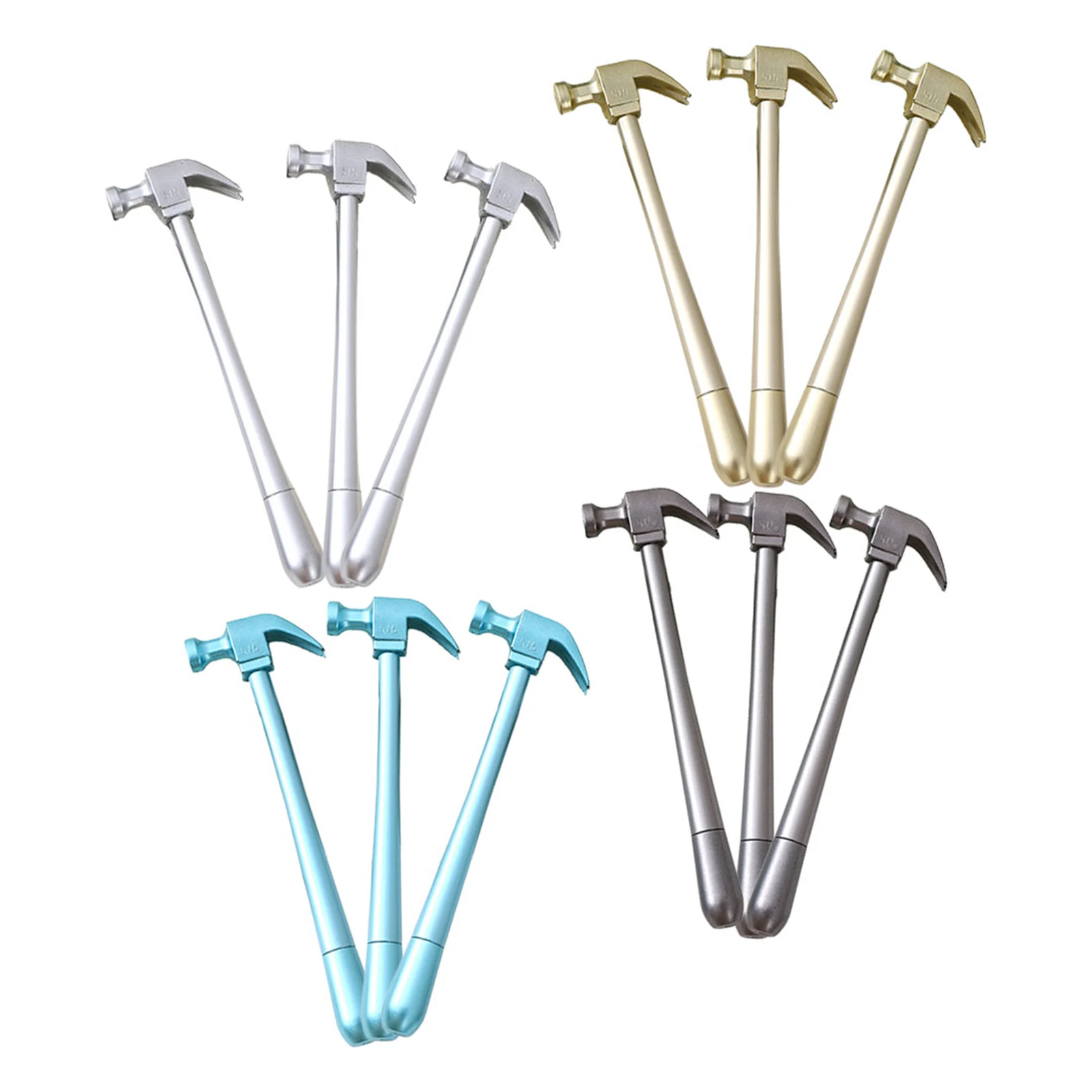 

12 шт., набор гелевых чернильных ручек в форме молотка, инструмент для гладкого письма для школы, офиса, вечеринки, наполнители для сумок, объемные ручки, гелевая чернильная ручка