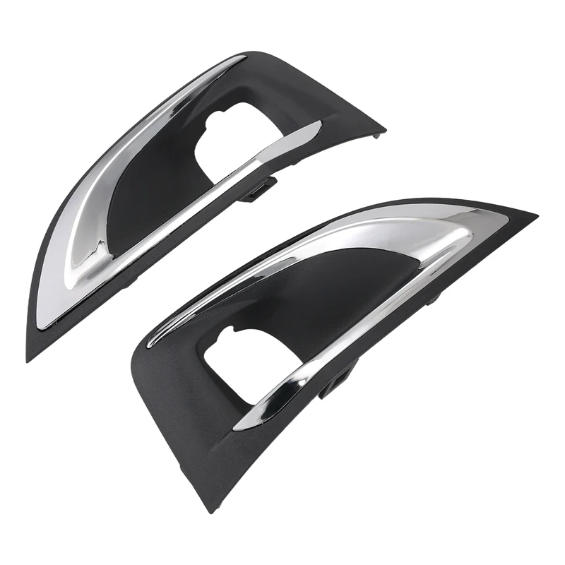 1Pair Front Bumper Fog Lamp Cover Trim YL004126XT YL004127XT 240809 For Peugeot 4008 P84 Fog Light Chrome Grille Bezel