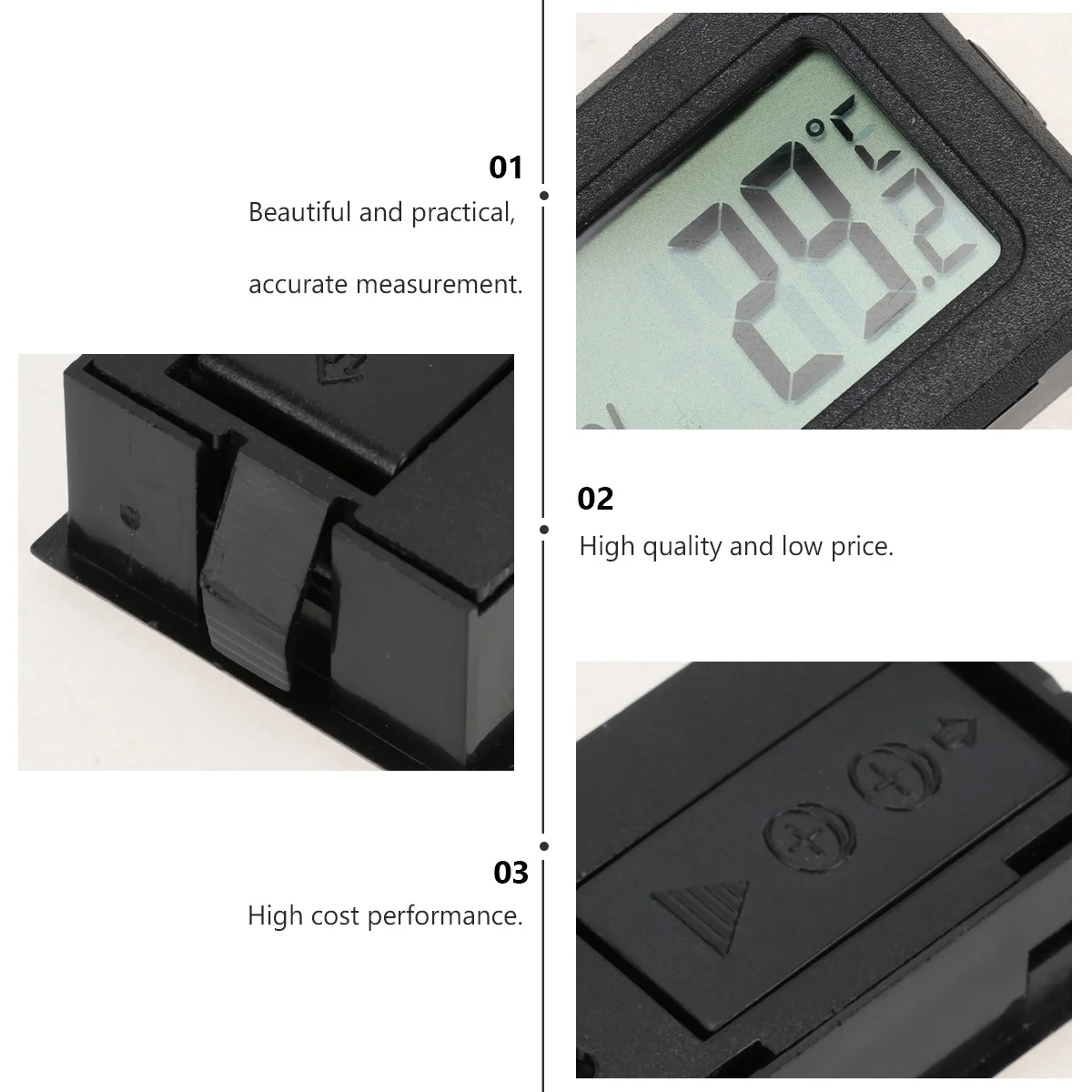 

5pcs Mini Digital Hygrometer Thermometer Built-In Probe For Reptile Tank Temperature Humidity Monitor Lcd Display 5-Second