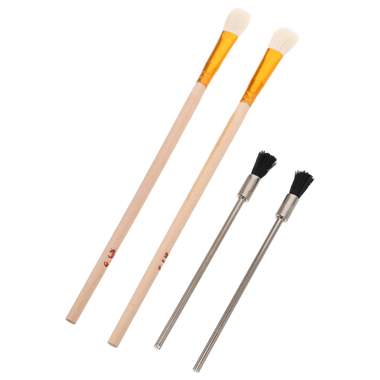 

4 PCS Airbrush Cleaning Tool Air-brush Cleaner Brass Household with Handle Metal Brushes