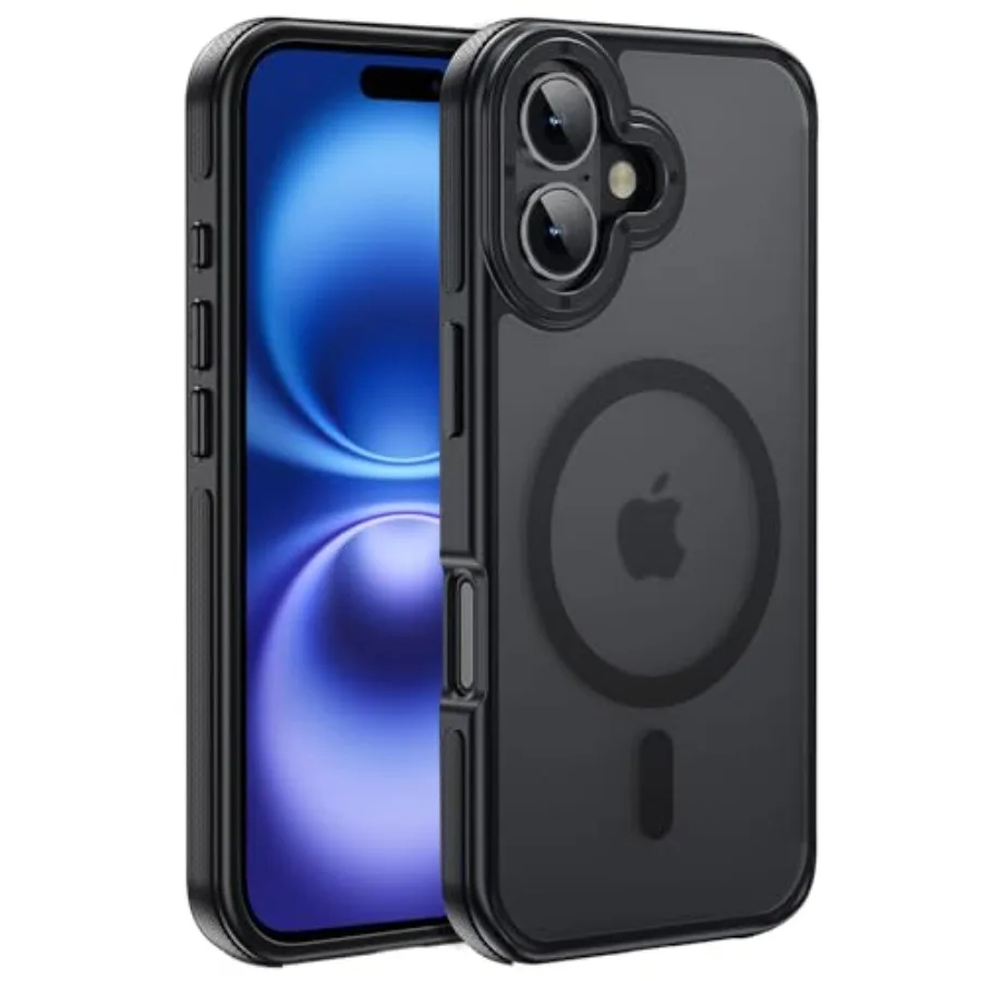 

Strong Magnetic for iPhone 16 Case [5X Military-Grade Shockproof for iPhone 16 Phone case] Compatible with fit MagSafe Transluc