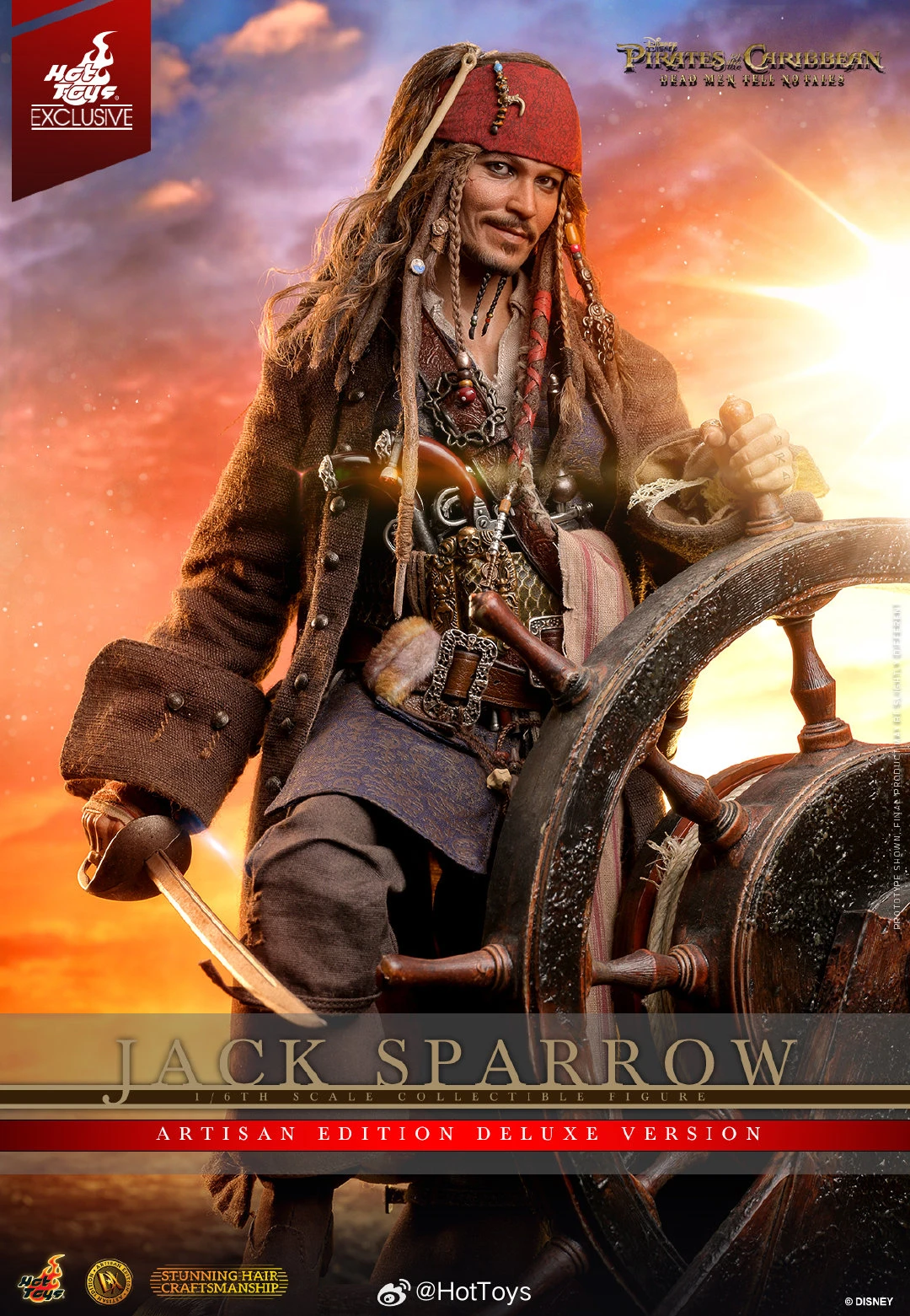 Original Hot Toys Pirates Of The Caribbean Action Figure Jack Sparrow Captain Jack Figures Model Doll Collection Decor Toys Gift