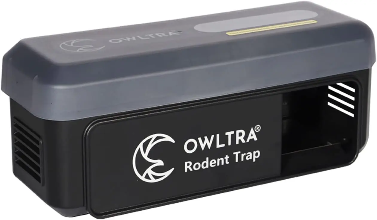 

Electric Rodent Trap, OWLTRA OW-7 Indoor/Outdoor Instant Eliminate with Waterproof Cover, Sound & Light Alarm, USB or Battery