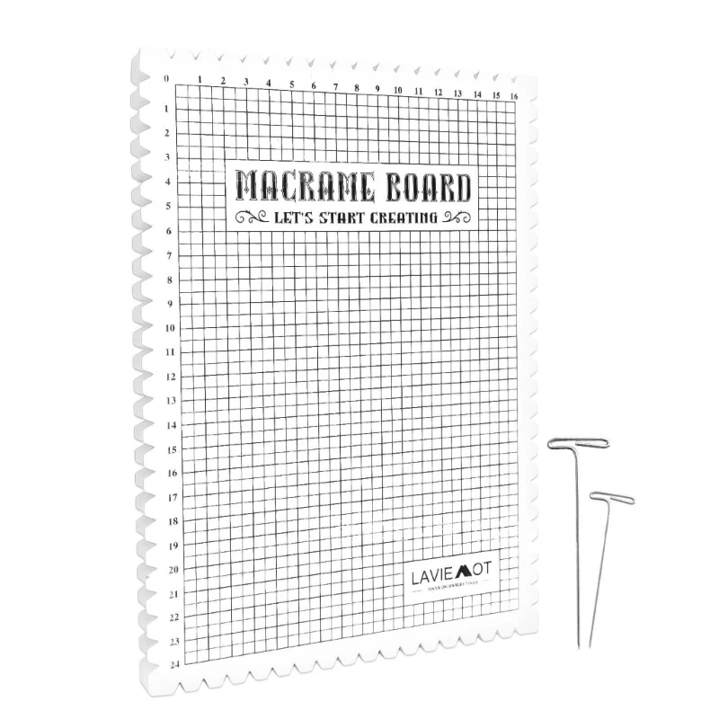 Creative Macrames BOARD Handcraft ถัก String ตารางบอร์ด DIY เส้นด้ายขนสัตว์ถักคงที่เครื่องมือ Knotting เข็ม
