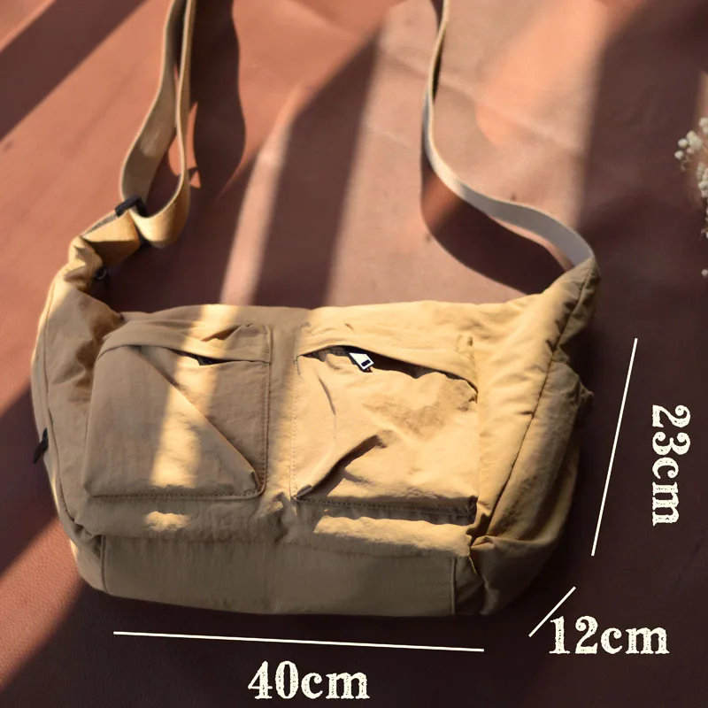 

AETOO Japanese casual crossbody bag men's large capacity waterproof commuter backpack multi-pocket cargo wind shoulder bag women