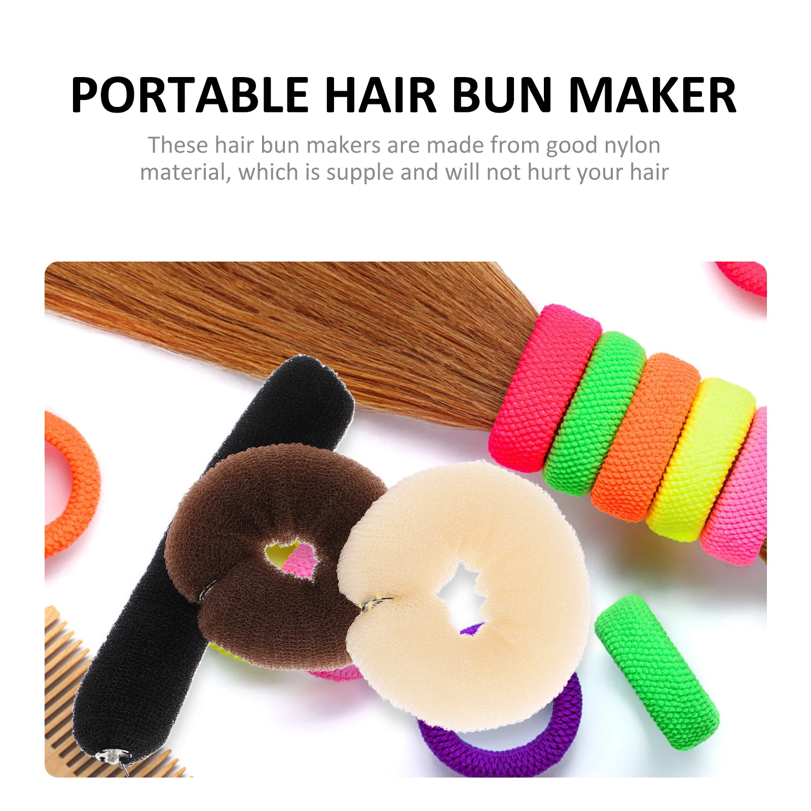 

3Pcs Hair Bun Makers Premium Material Hairstyle Accessories Kit Easy Use Wedding Prom Daily Wear Resistant Compact Reusable