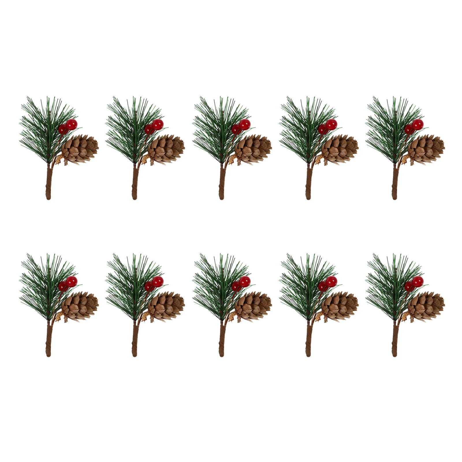 

6Pcs Artificial Berries Branch Simulation Red Berry Bouquet Essential Xmas Pine Needle Decoration Photo Prop Wedding Home Decor