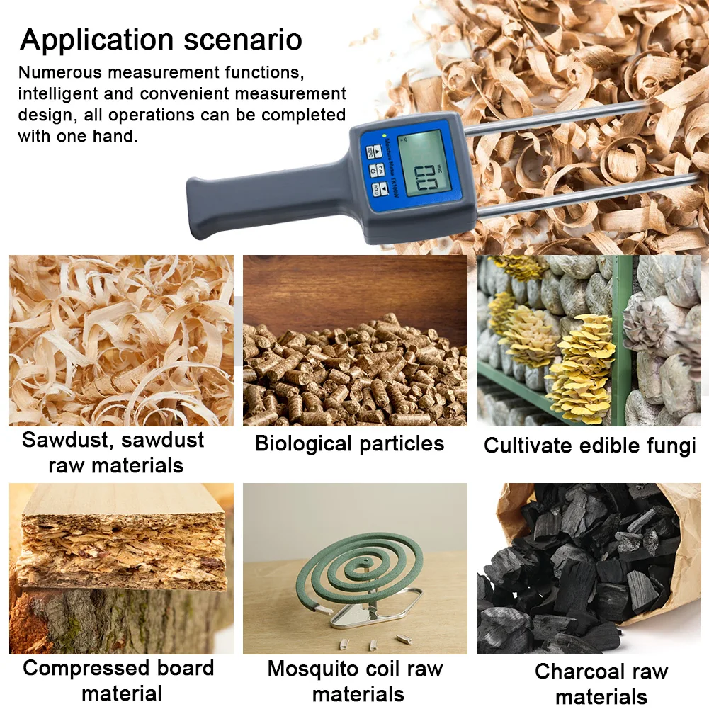 Professional Meter Moisture Meter Water Tester With Metal for Wood Chips, Sawdust, Powder, Hay Bales, Peat.