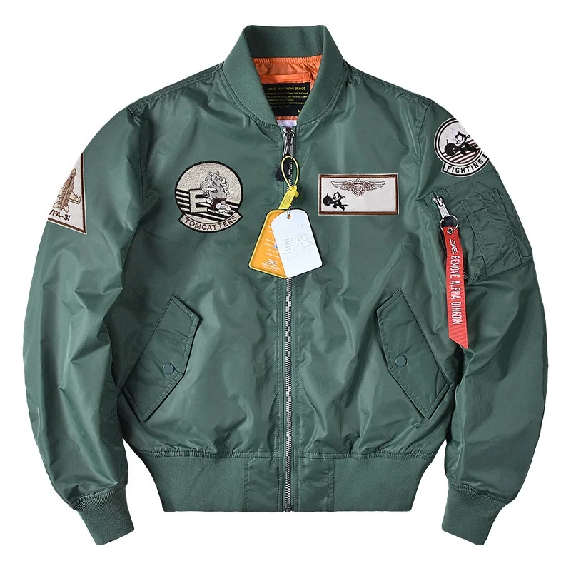 

New Alpha Martin Autumn Winter MA1 Flight Pilot Jacket Men F14 Tomcat Squadron Coat Baseball Coat Military Tactical Jacket