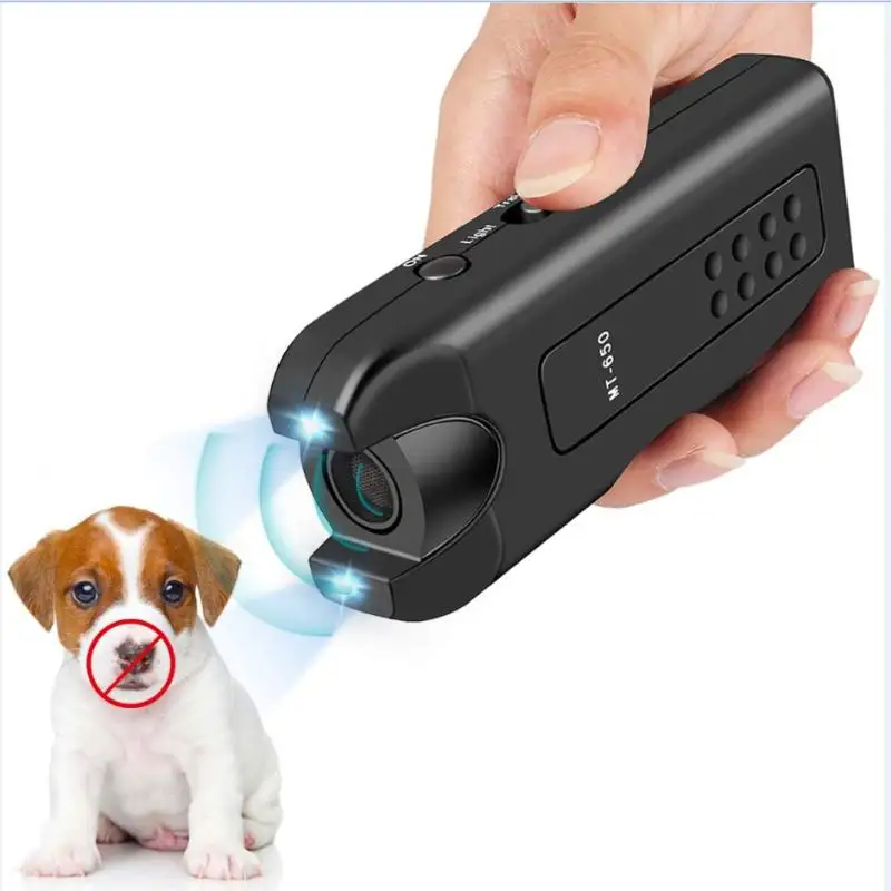 1/2Pcs Ultrasonic Dog Repeller & Trainer - Double Headed LED Light Portable Anti-Barking Device,Safe For Repelling Cats And Dogs