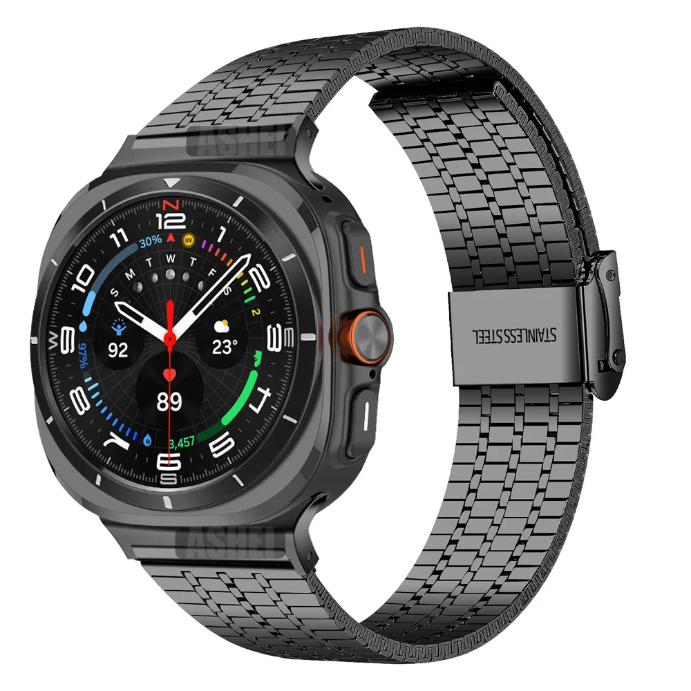 Para Samsung galaxy watch Ultra band 47mm correa de acero inoxidable de negocios Galaxy watch ultra 47mm correa pulsera hombres mujer Correa