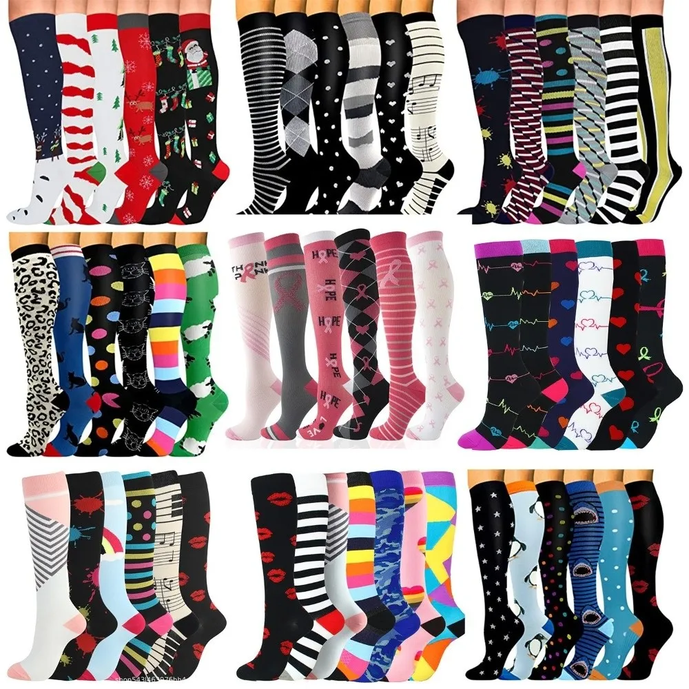 

3 пары эластичных компрессионных носков, удобные чулки для уменьшения отеков, облегчение варикозного расширения вен, гольфы для путешествий