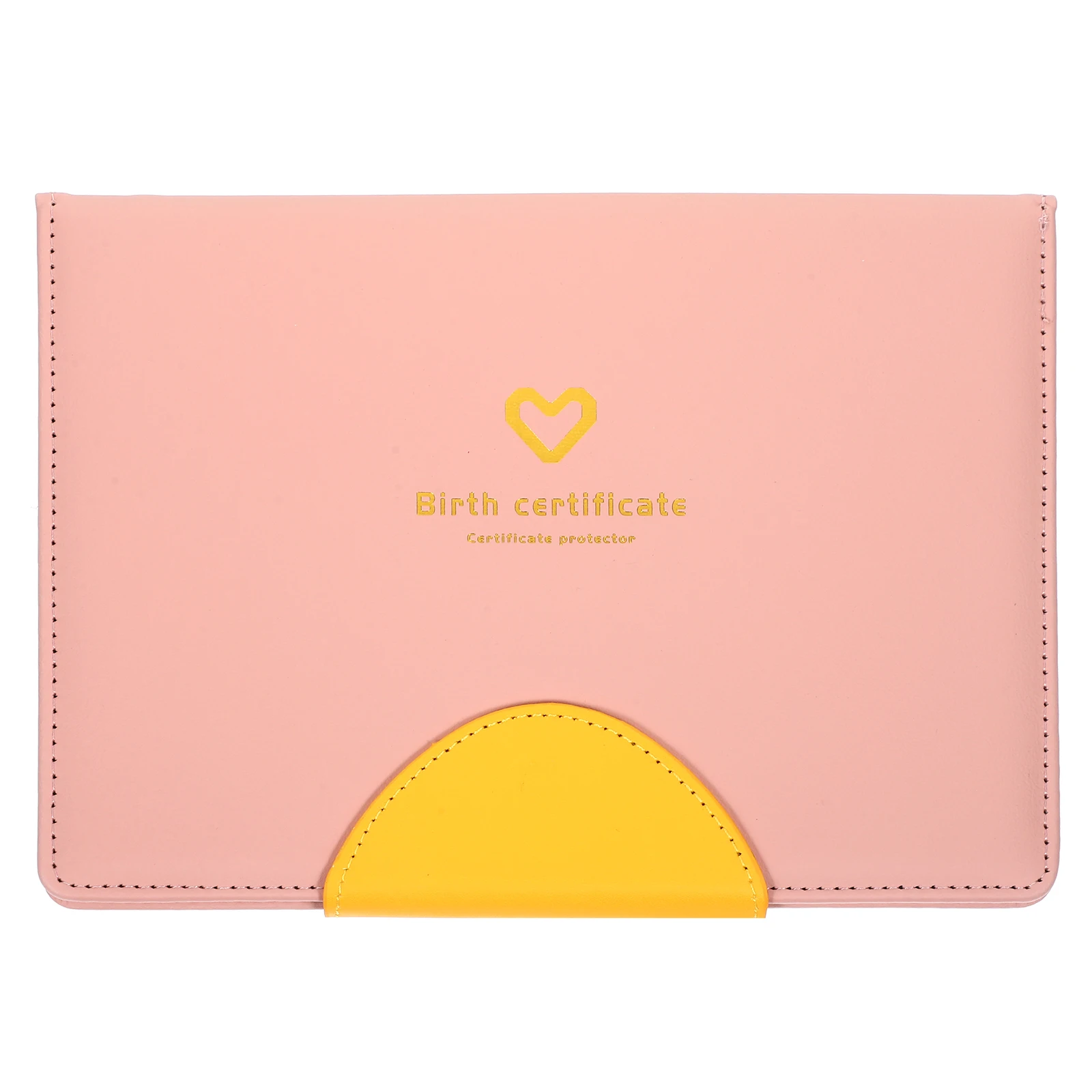 Birth Certificate Protector Sleeve Pink Color Wear Resistant Certificate Folder Baby Gift Lightweight Portable