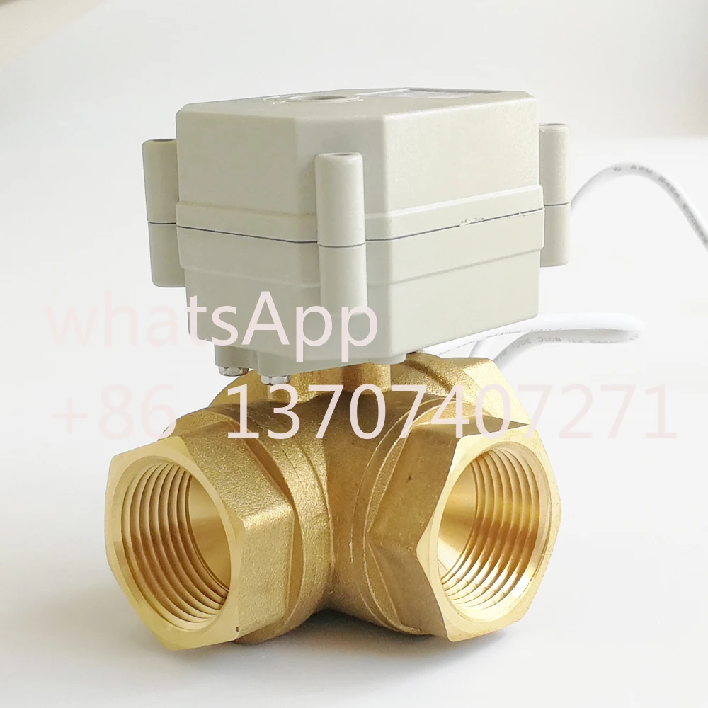 3/4'' Proportional Valve 3 Way DC9-24V Control Signal 0-5V 0-10V or 4-20mA For Water Modulating, Metal gears IP67 Protection