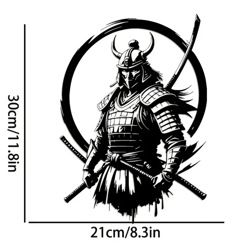 Hand-Forged Samurai Sword Metal Wall Art—Japanese Zen Warrior Sculpture for Home/Office Decor—Dynamic Battle Scene Illustration