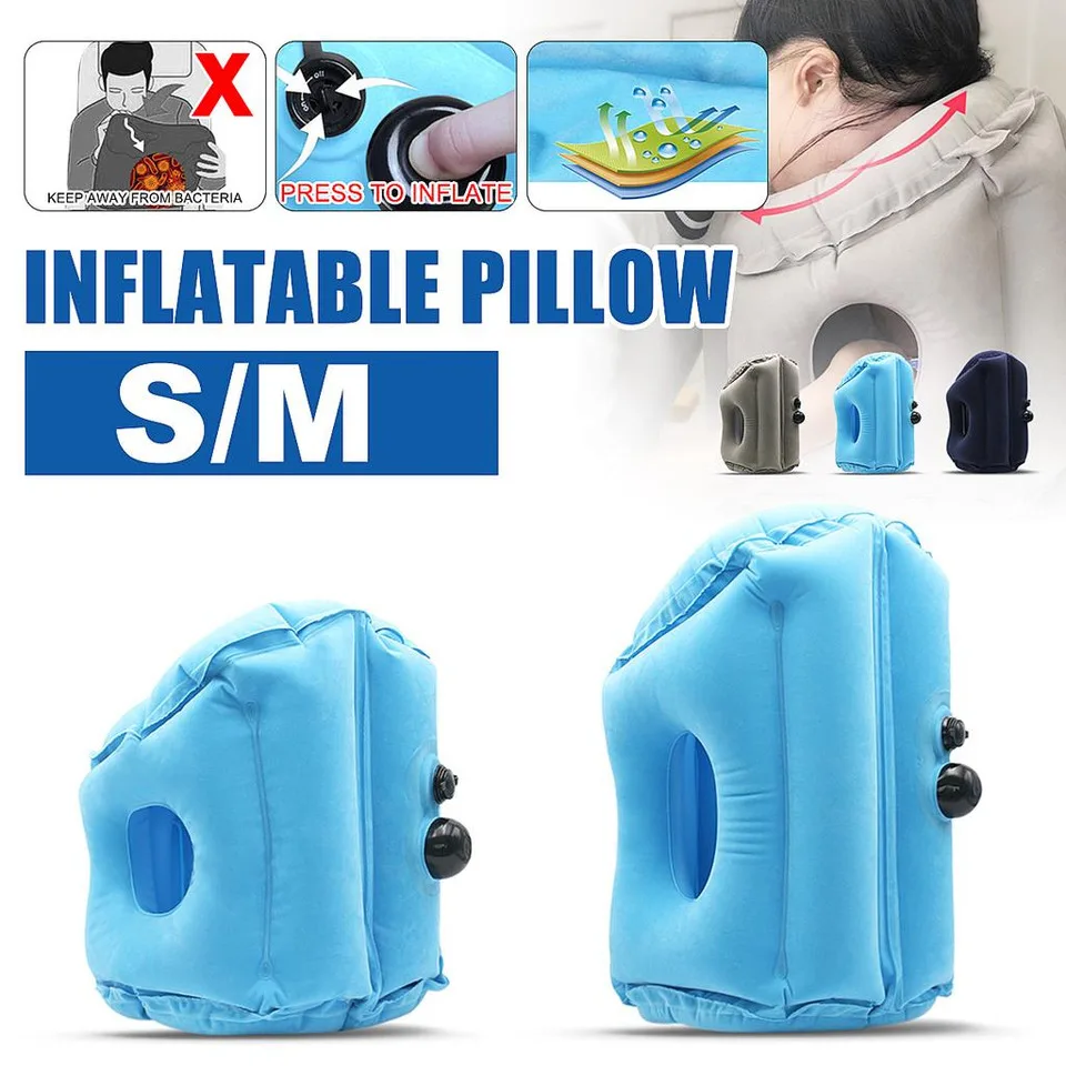 

PVC Flocking Sleeping Pillow Inflatable Pillow Waist Cushion Travel Abroad Portable Long Distance Aircraft Lunch Rest Pillow