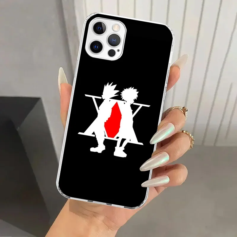 Black White Hunter HXH Phone Case for Iphone 16 15 14 13 12 Mini 11 Pro Max 16E X XS XR 7 Plus 8 SE 2020 Soft Funda Print Shell view 5