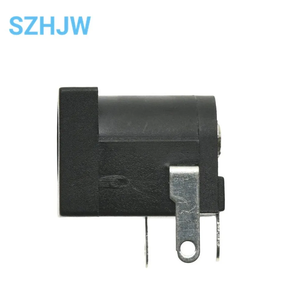 Conector de alimentación de CC negro, 10 piezas, 5,5x2,1 MM, DC-005, conectores de CC, tipo barril, ángulo recto, Terminal de montaje PCB