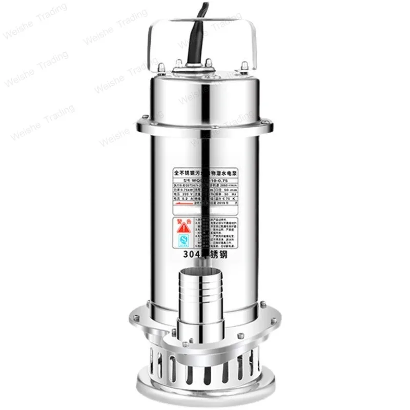 

Submersible pump 220v household submersible sewage pump 304 all stainless steel high head 380 cutting sewage pump corrosion