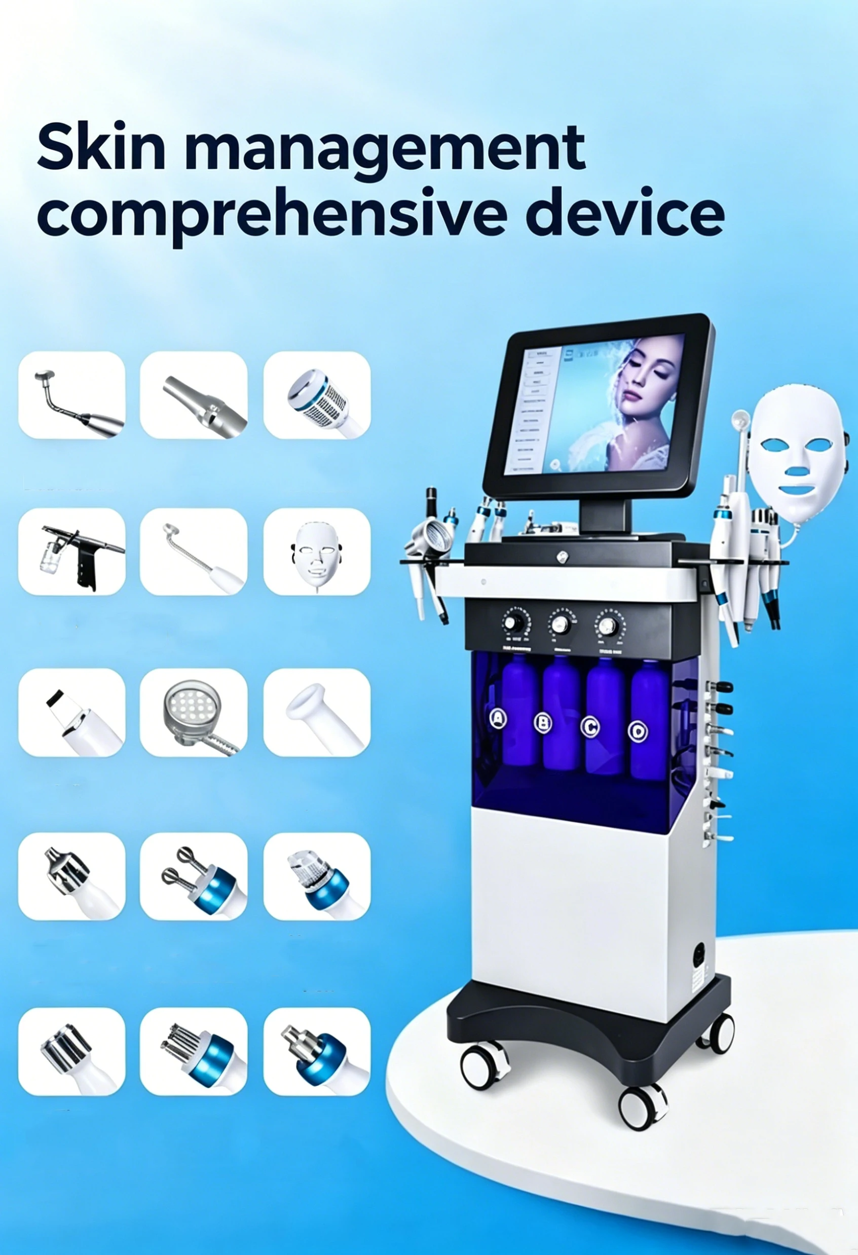 New Skin Management Comprehensive Beauty Device  With Large Bubble 15 In One Beauty Salon Special