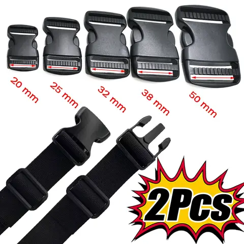 2Pcs Dual Adjustable Belt Buckles 20/25/32/38/50mm Plastic Hardware Side Release Buckles Backpack Belt Bag Parts Strap Webbing