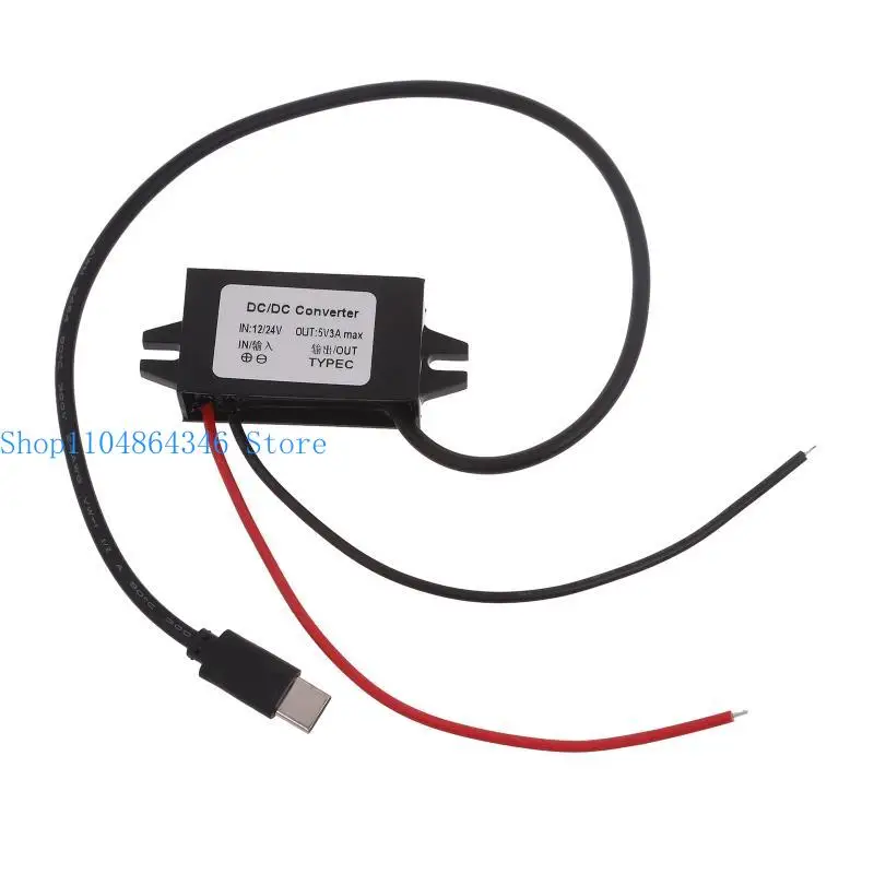 652F 12V to 5V 3A DCDC Step Down Buckk Converter Power Supply Module Mini USB Micro USB Male Female Type-C Adapter