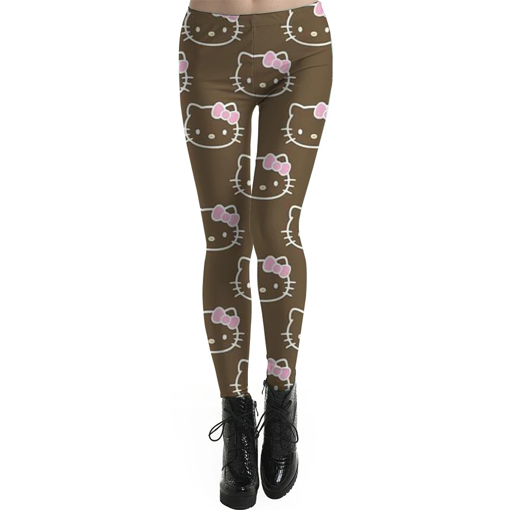 Kuromi Hello Kitty print Fashion Leggings Women Fitness Running Yoga Leggings Pants Energy Gym Tight Leggings Christmas Leggings